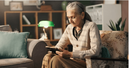 A woman reviewing her financial plan at home