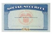 Close-up of a Social Security card